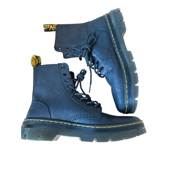 Dr. Doc Martens Boots Combs Leather Black Men's 9 Women’s 10 Unisex 42 EU NWOB - Picture 5 of 9